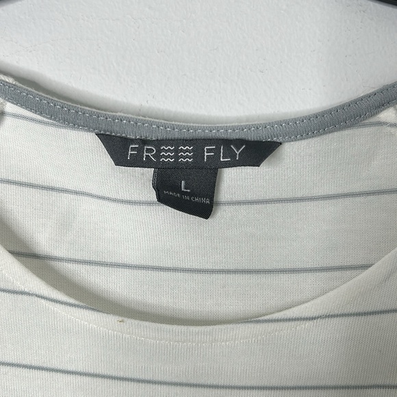 Free Fly Dockside Bamboo White & Gray Striped Dress - Picture 3 of 5